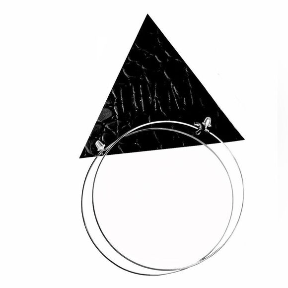 Luv AJ Capri Wire Hoop Earrings (Silver) - Picture 8 of 8